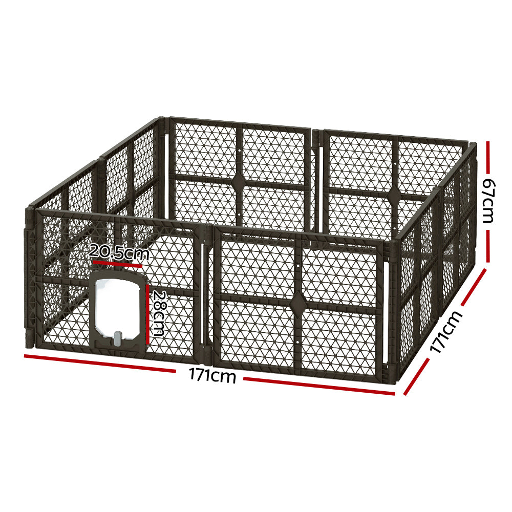 Pet Dog Playpen Enclosure 8 Panel Fence Puppy Cage Plastic Play Pen Fold