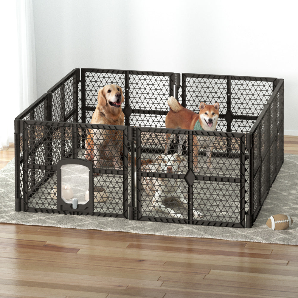 Pet Dog Playpen Enclosure 8 Panel Fence Puppy Cage Plastic Play Pen Fold