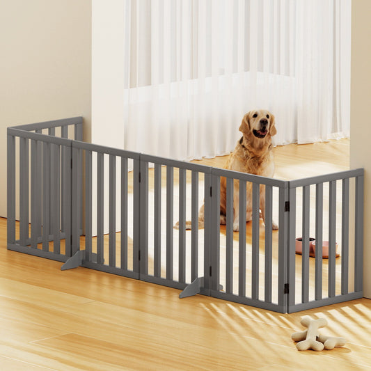 Dog Playpen Enclosure 6 Panel Pet Fence Wooden Play Pen