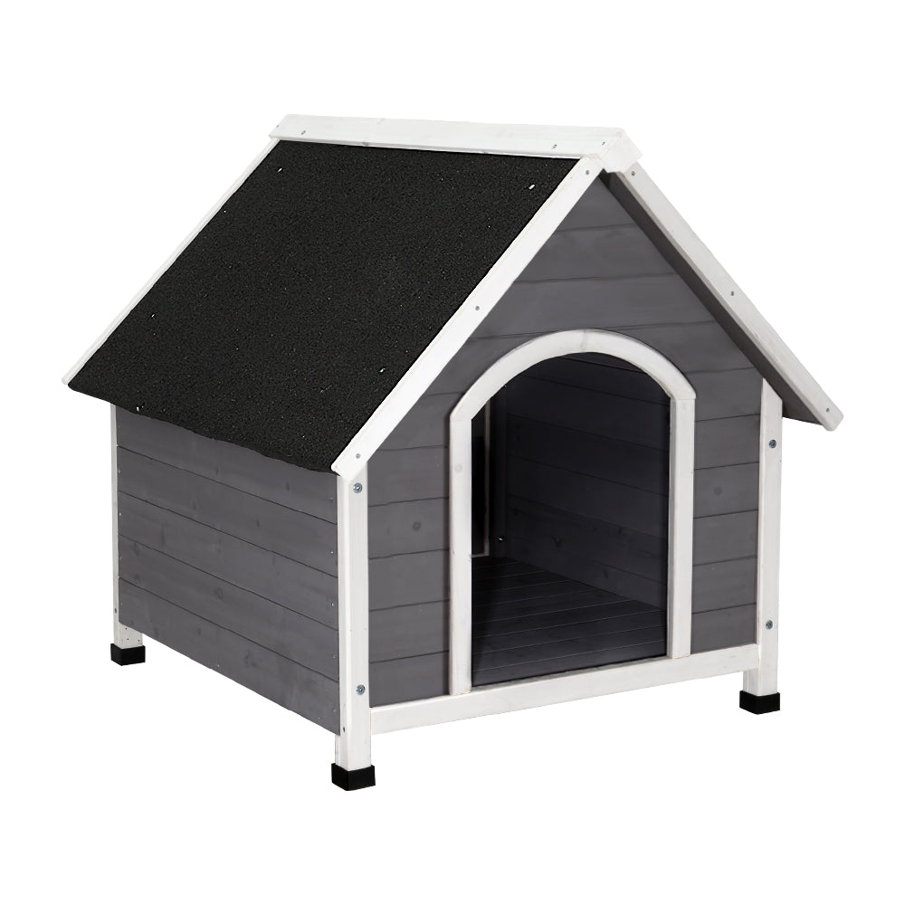 Dog Kennel Outdoor Wooden Indoor Puppy Pet House Weatherproof XL Large - Grey XL