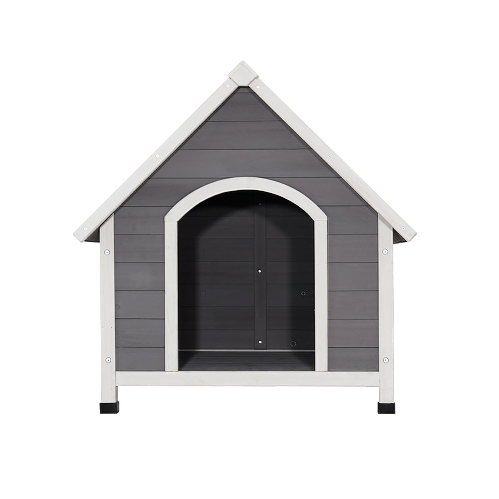 Dog Kennel Outdoor Wooden Indoor Puppy Pet House Weatherproof XL Large - Grey XL