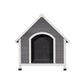 Dog Kennel House Wooden Outdoor Indoor Puppy Pet House Weatherproof Large - Grey Large