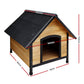 Dog Kennel House Extra Large Outdoor Wooden Pet House Puppy - Brown XL