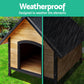 Dog Kennel House Extra Large Outdoor Wooden Pet House Puppy - Brown XL