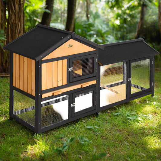 Chicken Coop Rabbit Hutch Wooden Cage Pet Hutch 165cm x 52cm x 86cm