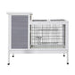 Rabbit Hutch Wooden Ferret Cage Habitat House Outdoor Large - Grey Large