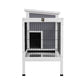 Rabbit Hutch Wooden Ferret Cage Habitat House Outdoor Large - Grey Large