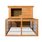 Rabbit Hutch Wooden Pet Chicken Coop 100cm Tall