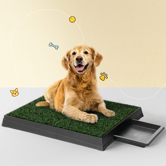 Pet Training Pad Dog Potty Toilet Large Portable With Tray Grass 2 Mats