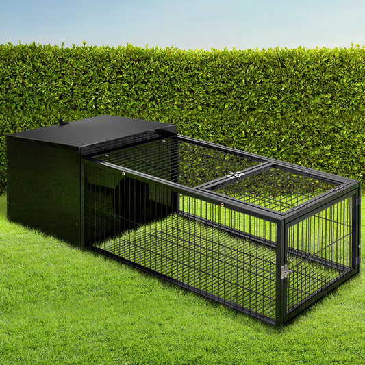 Rabbit Cage Hutch Cages Indoor Outdoor Hamster Enclosure Pet Metal Carrier 122cm Length