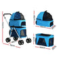Pet Stroller Dog Pram Cat Carrier Travel Foldable 4 Wheels Double Large
