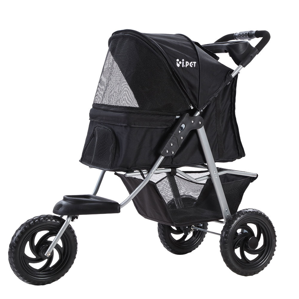 Pet Stroller Dog Carrier Foldable Pram Black Large