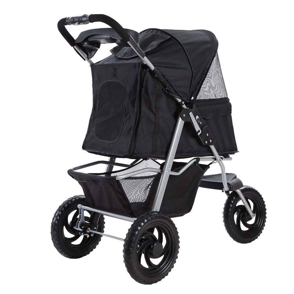 Pet Stroller Dog Carrier Foldable Pram Black Large