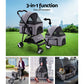 Pet Stroller Dog Carrier Foldable Pram 3 IN 1 Grey Medium