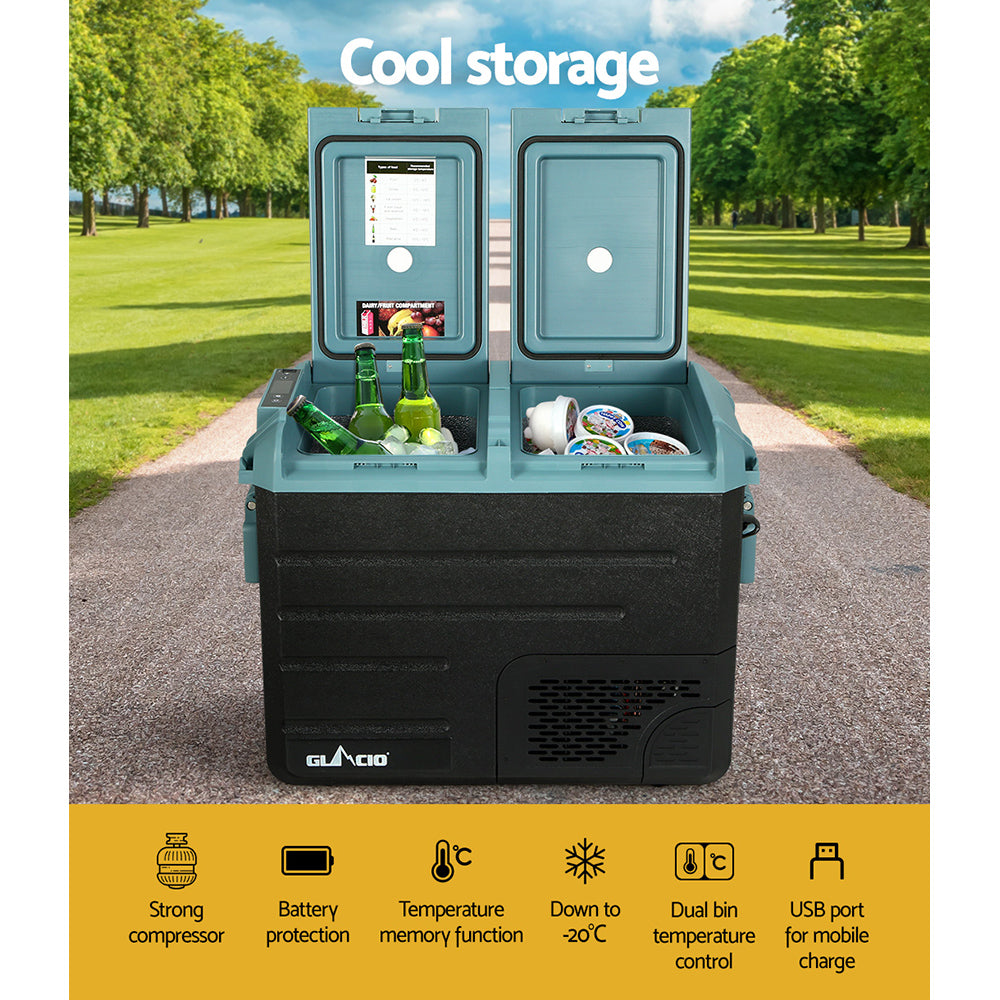 50L Portable Fridge Freezer Cooler Camping 12V/24V/240V Caravan Car