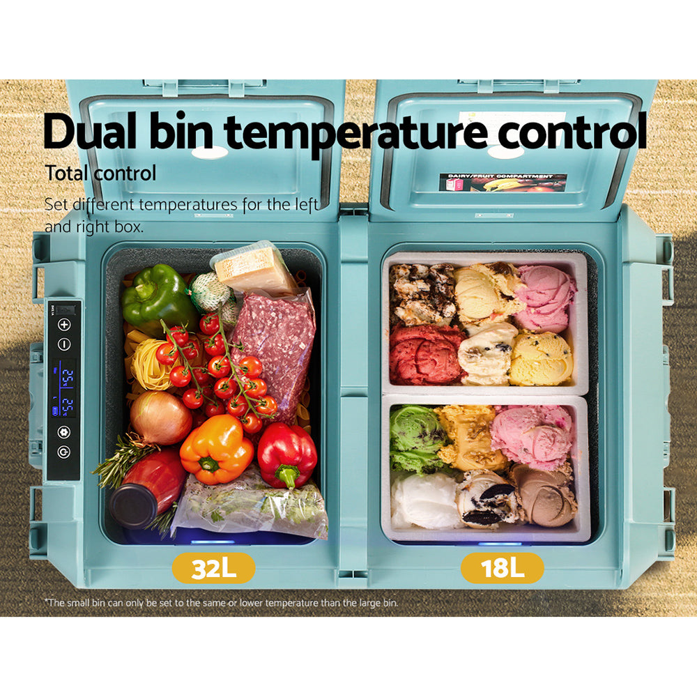 50L Portable Fridge Freezer Cooler Camping 12V/24V/240V Caravan Car