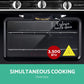 3 Burner Portable Oven - Silver & Black