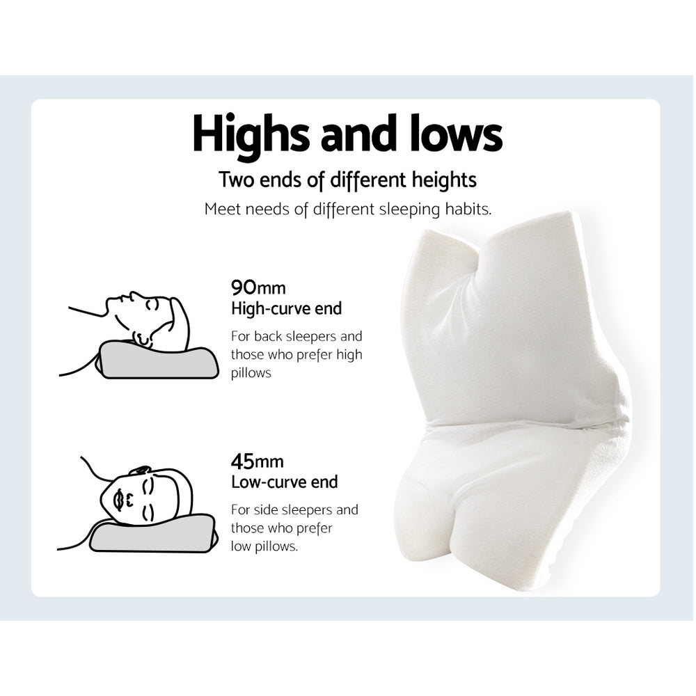 Memory Foam Pillow Neck Pillows Contour Rebound Pain Relief Support - Beige