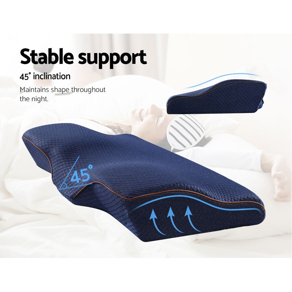 Memory Foam Contour Pillow - Navy