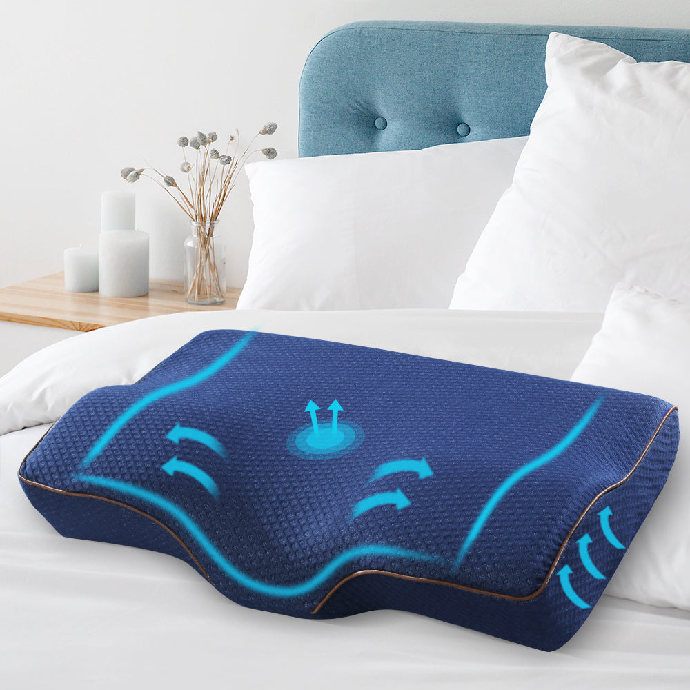 Memory Foam Contour Pillow - Navy