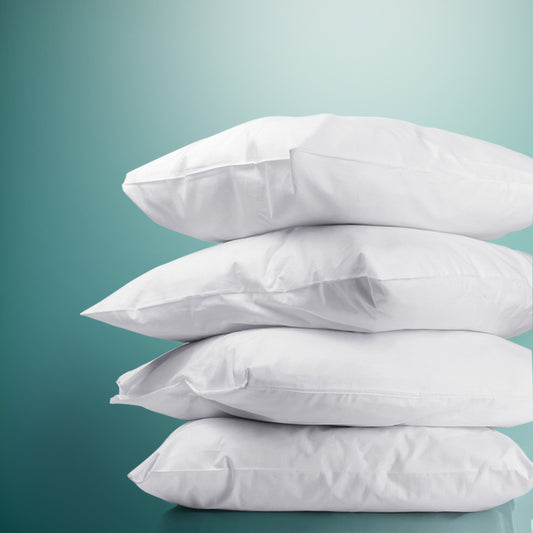 Set of 4 Medium & Firm Cotton Pillows - White
