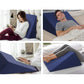 Set of 2 Memory Foam Wedge Pillow Neck Back Support with Cover Waterproof White - Blue