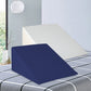 Set of 2 Memory Foam Wedge Pillow Neck Back Support with Cover Waterproof White - Blue