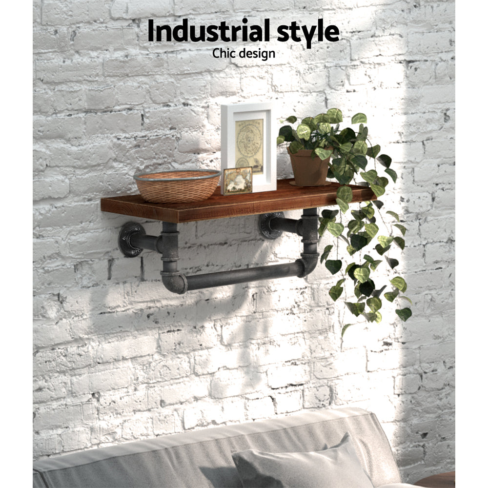 Display Shelves Wall Shelves Floating Bookshelf DIY Pipe Shelf Rustic Brackets Industrial