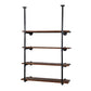 Wall Display Shelves Industrial Bookshelf DIY Pipe Shelf Rustic Brackets