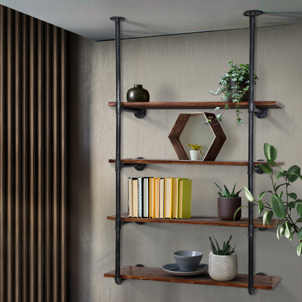 Artiss Bookshelf DIY Pipe Shelf 4 Tiers - Inge