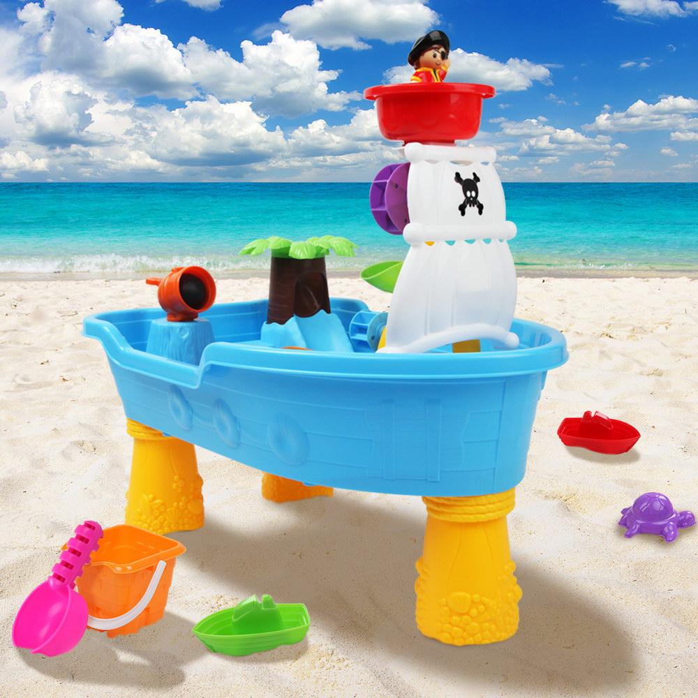 Kids Sandpit Pretend Play Set Sand Water Table Outdoor Beach Toy Children