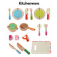 Kids Pretend Play Food Kitchen Wooden Toys Childrens Cooking Utensils Food