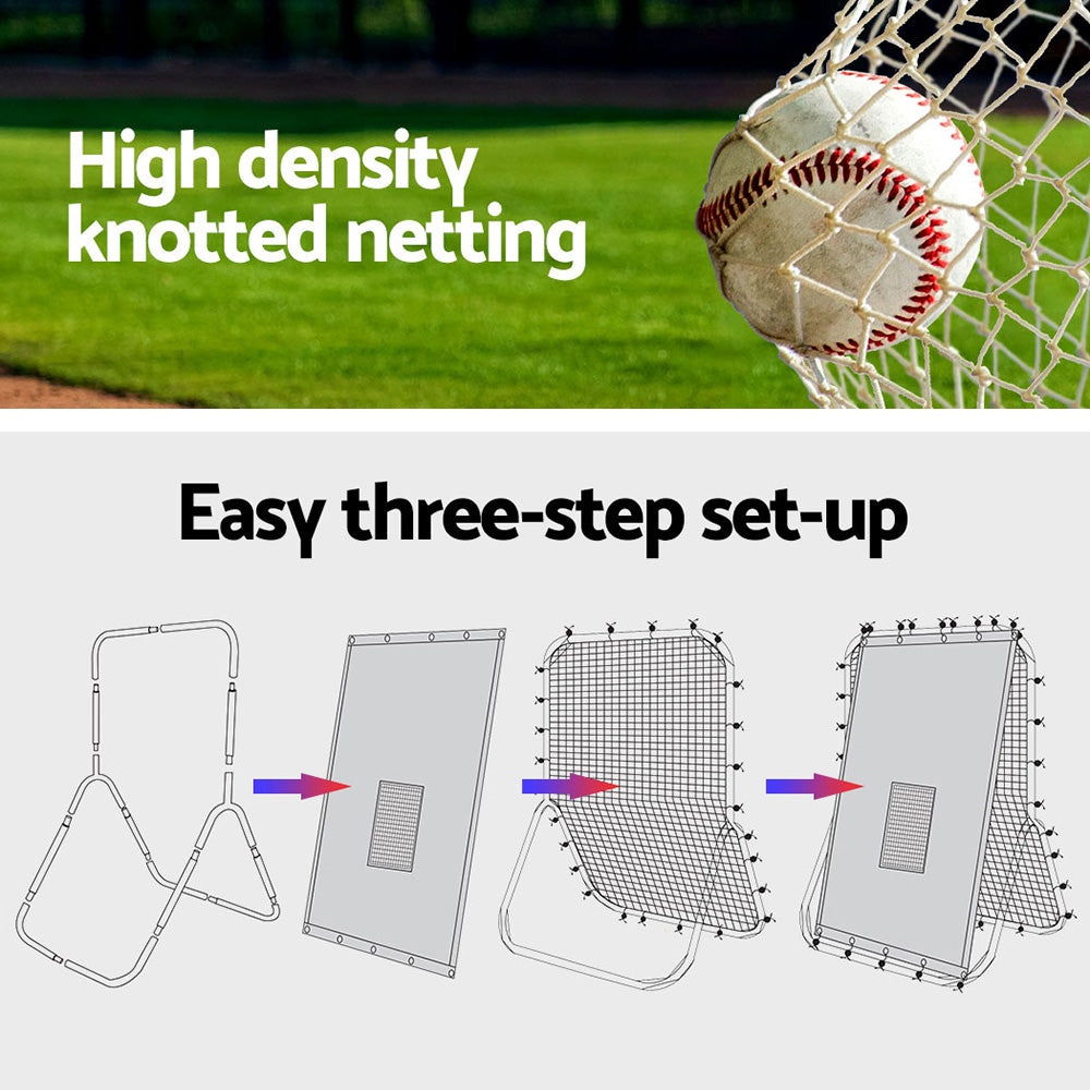 Baseball Net Rebound Pitching Kit Target Hitter 2 in 1 Training Aid