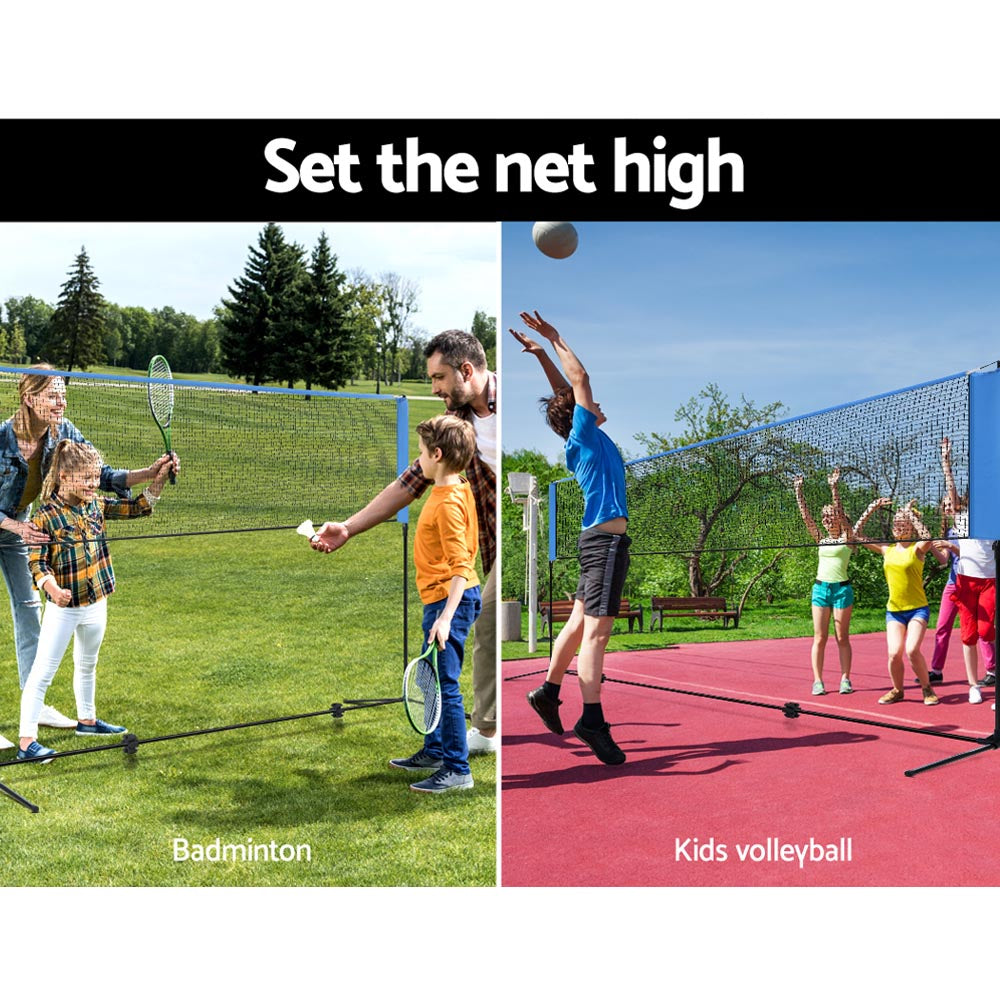 4m Badminton Tennis Net Portable Volleyball Kit Adjustable Height