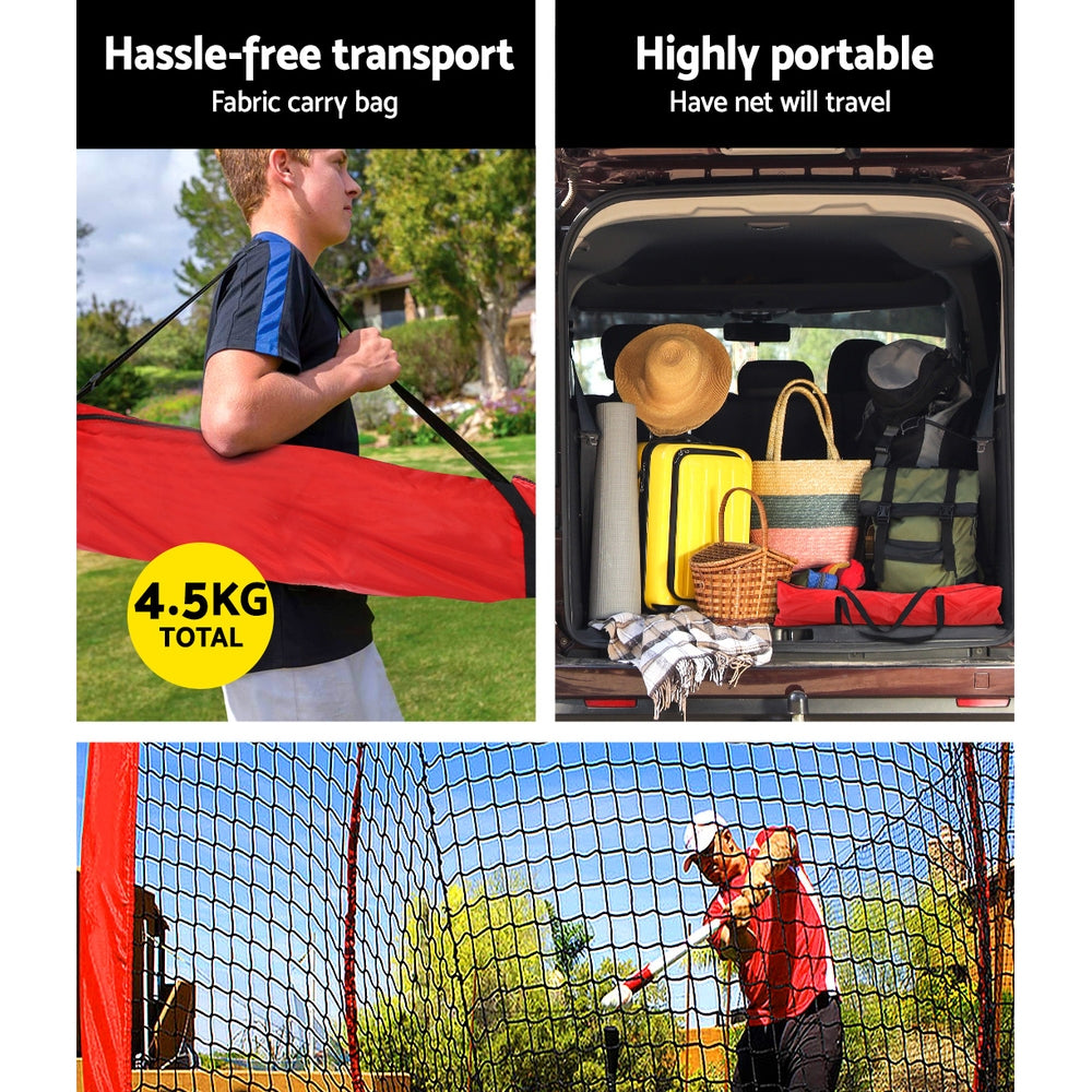 7ft Baseball Net Pitching Kit with Stand Softball Training Aid Sports