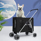 Pet Stroller Dog Cat Puppy Pram Travel Carrier 4 Wheels Pushchair Foldable Black