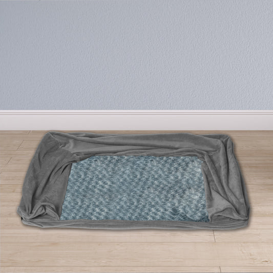 Perro Dog Beds Pet Sofa Cover Soft Warm Plush Velvet (Cover Only) - Grey MEDIUM