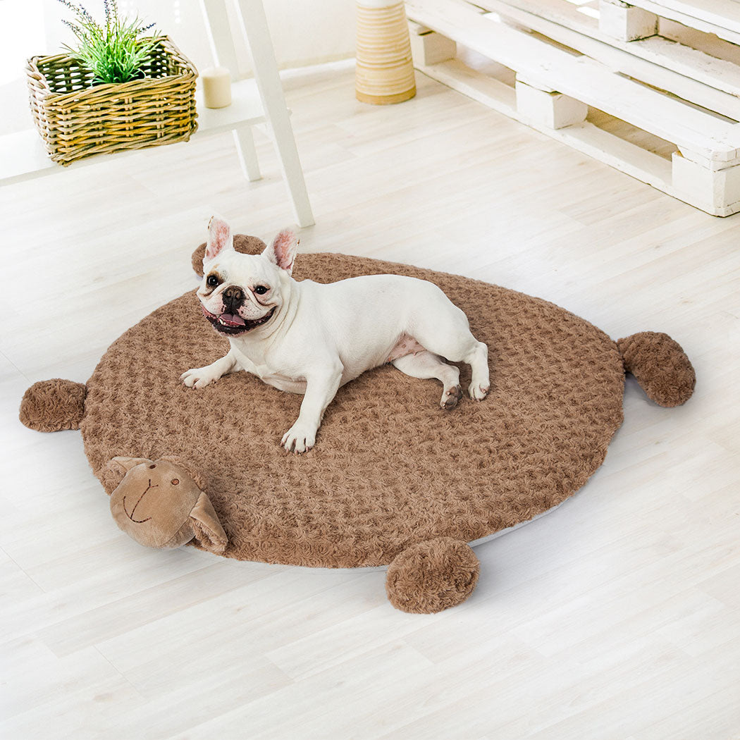 Collie Dog Beds Pet Cat Calming Squeaky Toys Cushion Puppy Kennel Mat - Tan MEDIUM