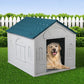 Dog Kennel Outdoor Indoor Pet Plastic Garden Large House Weatherproof Black Large