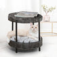 Spaniel Dog Beds Rattan Pet Bed Elevated Raised Cat Dog House Wicker Basket Kennel Table - Brown