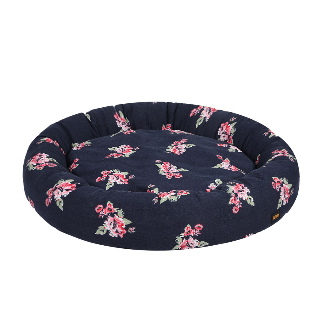Weimaraner Dog Beds Calming Pet Cat Washable Portable Round Kennel Summer Outdoor - Navy SMALL