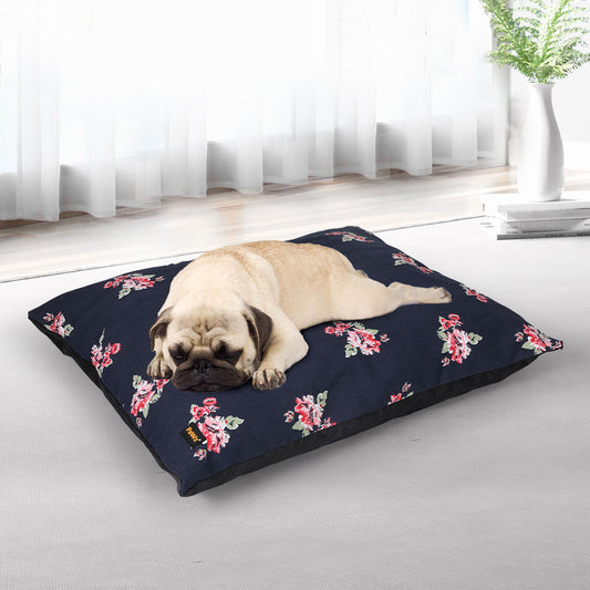 Dunker Dog Beds Calming Cat Pet Washable Removable Cover Cushion Mat Indoor - Navy MEDIUM