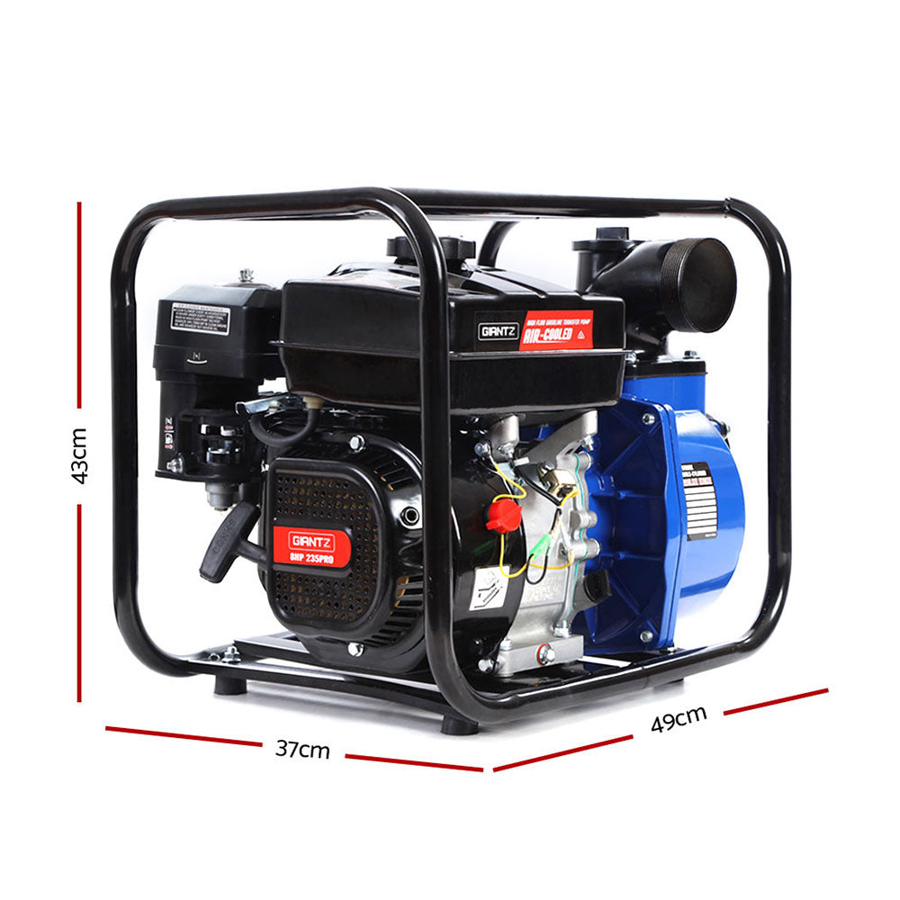 8HP 3" Petrol Water Pump Garden Irrigation Transfer Blue