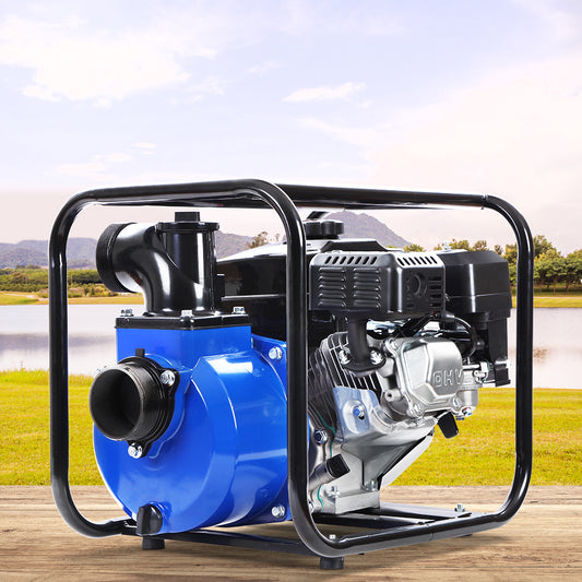 8HP 3" Petrol Water Pump Garden Irrigation Transfer Blue