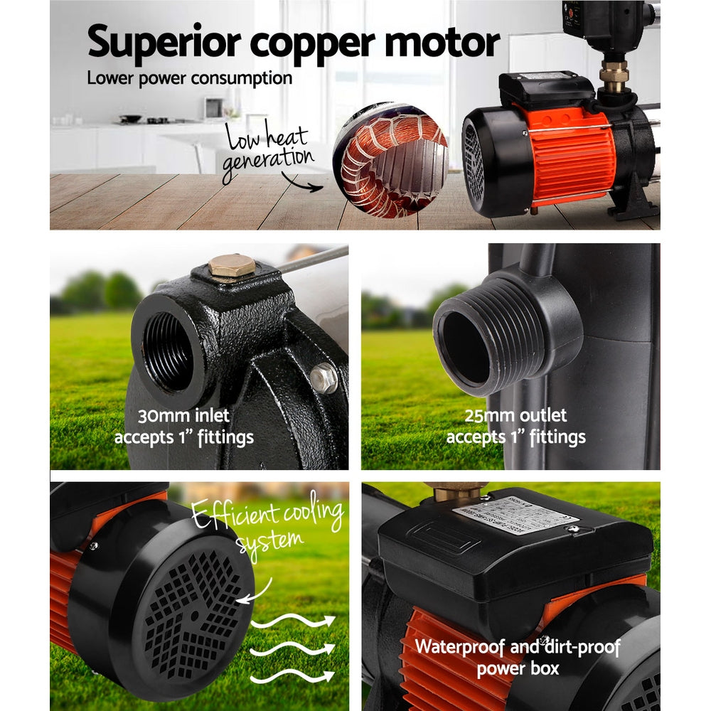Water Pump High Pressure Multi Stage Farm Rain Tank Irrigation Garden
