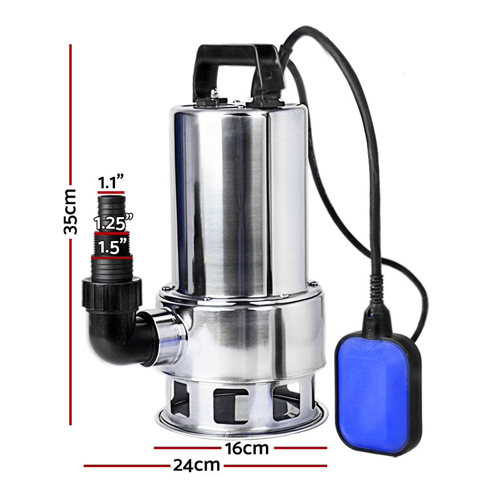 Garden Submersible Pump 1800W Dirty Water Bore Tank Well Steel Sewerage