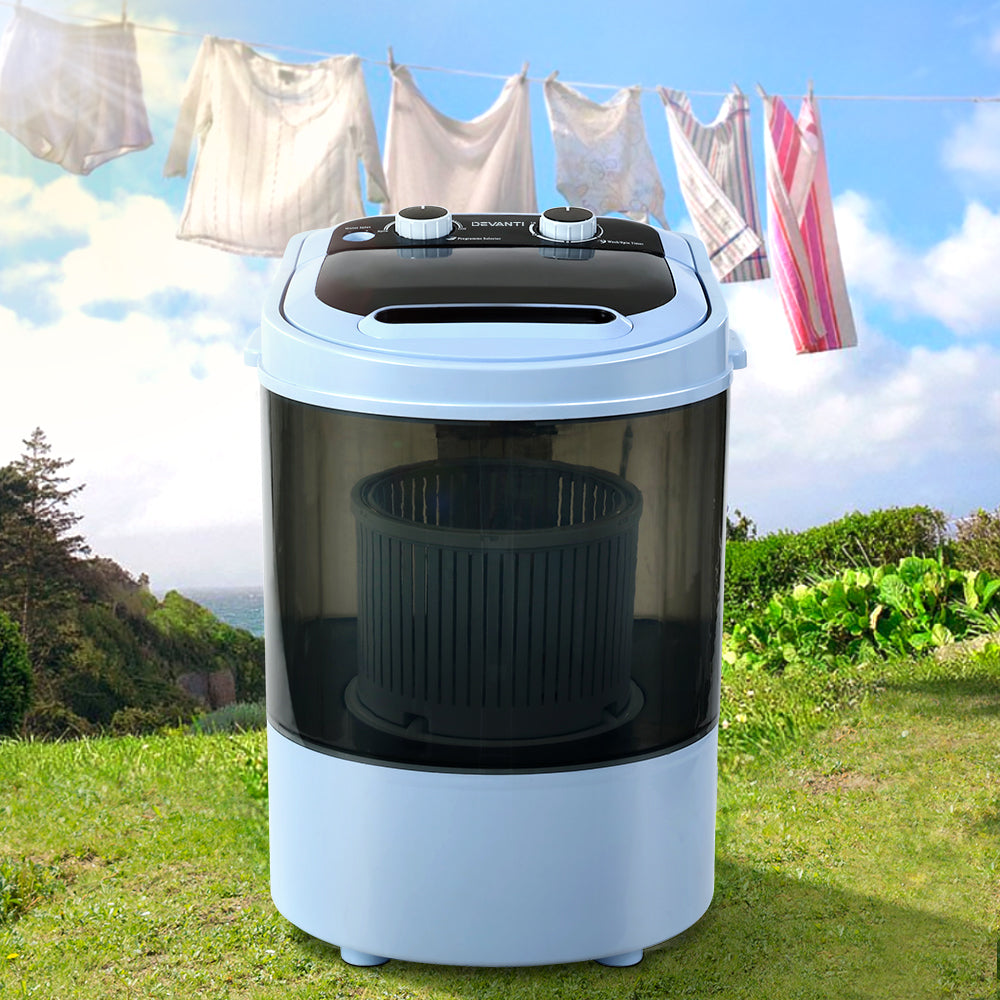 3kg Mini Portable Washing Machine Shoes Wash Top Load Spin Camp Caravan