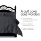QUEEN 3-Piece Quilt Cover Set Diamond - Black