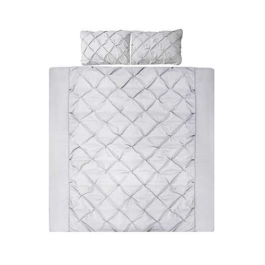 KING Quilt Cover Set Diamond - Pinch Grey