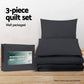KING Quilt Cover Set - Classic Black